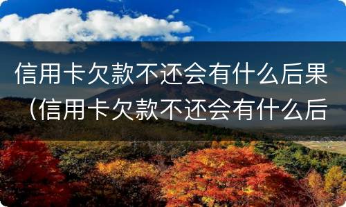 信用卡欠款不还会有什么后果（信用卡欠款不还会有什么后果吗）