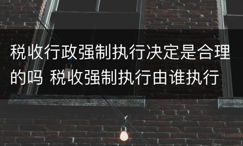 税收行政强制执行决定是合理的吗 税收强制执行由谁执行