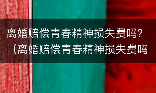 离婚赔偿青春精神损失费吗？（离婚赔偿青春精神损失费吗多少钱）