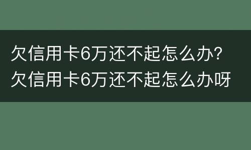 欠信用卡6万还不起怎么办？ 欠信用卡6万还不起怎么办呀