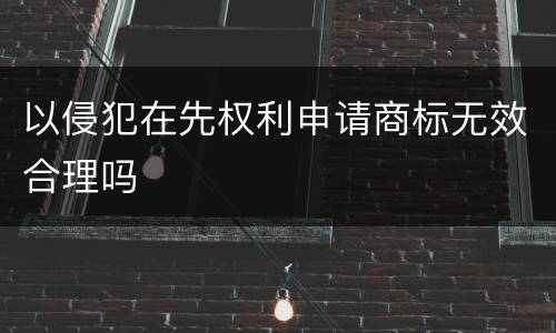 以侵犯在先权利申请商标无效合理吗