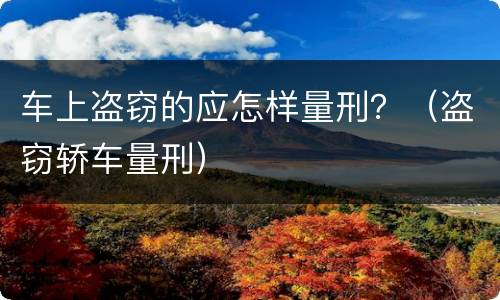 车上盗窃的应怎样量刑？（盗窃轿车量刑）