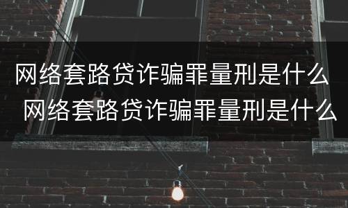 网络套路贷诈骗罪量刑是什么 网络套路贷诈骗罪量刑是什么情况