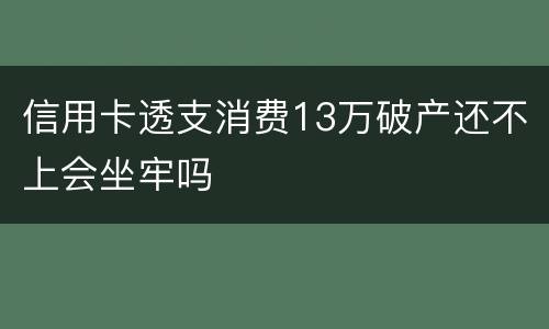 信用卡透支消费13万破产还不上会坐牢吗