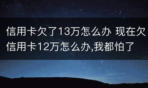 信用卡欠了13万怎么办 现在欠信用卡12万怎么办,我都怕了