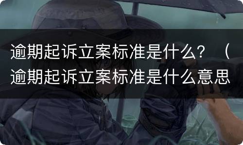 逾期起诉立案标准是什么？（逾期起诉立案标准是什么意思）
