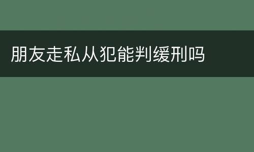 朋友走私从犯能判缓刑吗