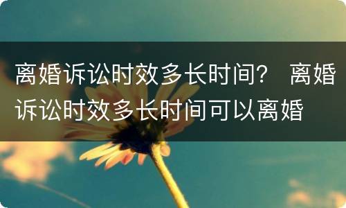 离婚诉讼时效多长时间？ 离婚诉讼时效多长时间可以离婚