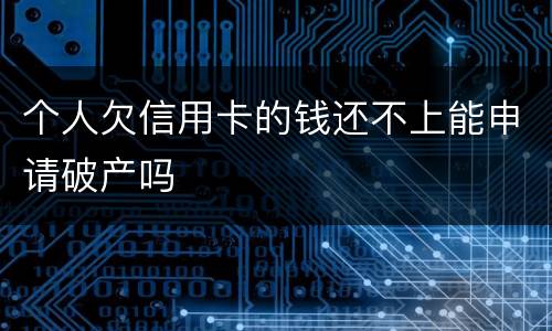 个人欠信用卡的钱还不上能申请破产吗