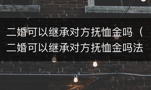 二婚可以继承对方抚恤金吗（二婚可以继承对方抚恤金吗法律）