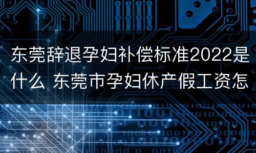 东莞辞退孕妇补偿标准2022是什么 东莞市孕妇休产假工资怎么算