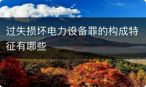 过失损坏电力设备罪的构成特征有哪些