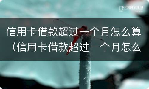信用卡借款超过一个月怎么算（信用卡借款超过一个月怎么算逾期）