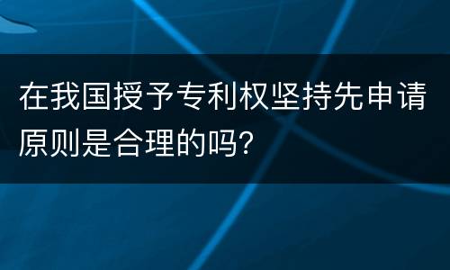 在我国授予专利权坚持先申请原则是合理的吗？