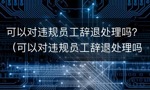 可以对违规员工辞退处理吗？（可以对违规员工辞退处理吗怎么写）