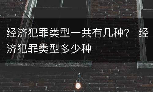 经济犯罪类型一共有几种？ 经济犯罪类型多少种