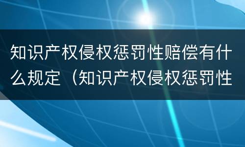 知识产权侵权惩罚性赔偿有什么规定（知识产权侵权惩罚性赔偿适用法律若干问题的解释）
