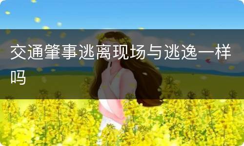 交通肇事逃离现场与逃逸一样吗