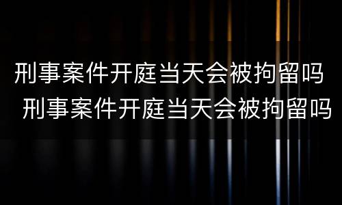 刑事案件开庭当天会被拘留吗 刑事案件开庭当天会被拘留吗知乎
