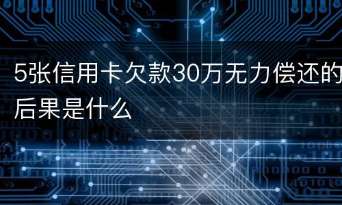5张信用卡欠款30万无力偿还的后果是什么