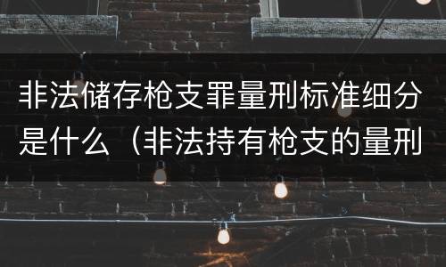 非法储存枪支罪量刑标准细分是什么（非法持有枪支的量刑标准）