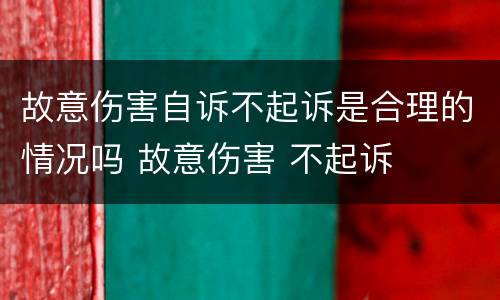 故意伤害自诉不起诉是合理的情况吗 故意伤害 不起诉