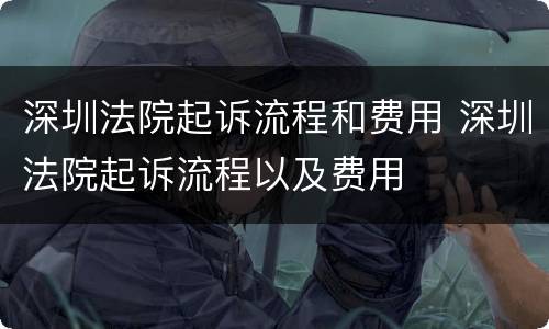 深圳法院起诉流程和费用 深圳法院起诉流程以及费用