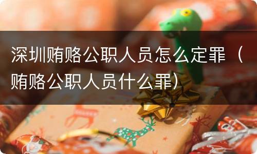 深圳贿赂公职人员怎么定罪（贿赂公职人员什么罪）