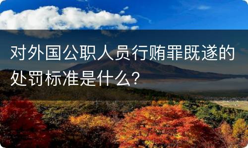 对外国公职人员行贿罪既遂的处罚标准是什么？