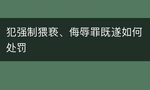 犯强制猥亵、侮辱罪既遂如何处罚