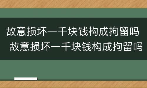 故意损坏一千块钱构成拘留吗 故意损坏一千块钱构成拘留吗