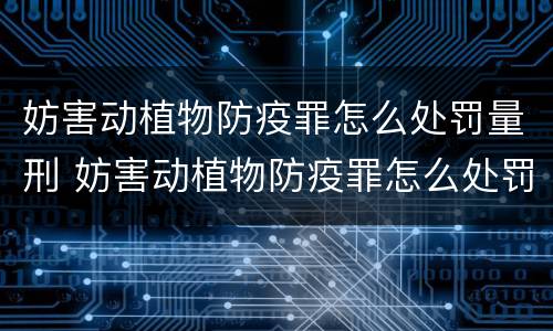 妨害动植物防疫罪怎么处罚量刑 妨害动植物防疫罪怎么处罚量刑标准