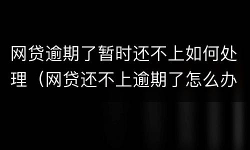 网贷逾期了暂时还不上如何处理（网贷还不上逾期了怎么办）