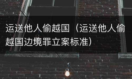 运送他人偷越国（运送他人偷越国边境罪立案标准）
