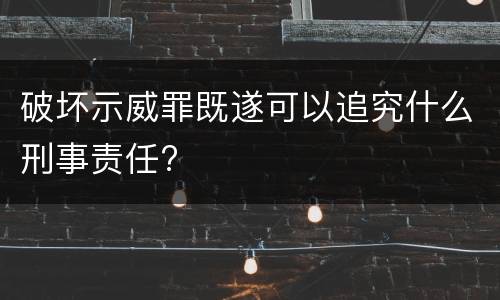 破坏示威罪既遂可以追究什么刑事责任?
