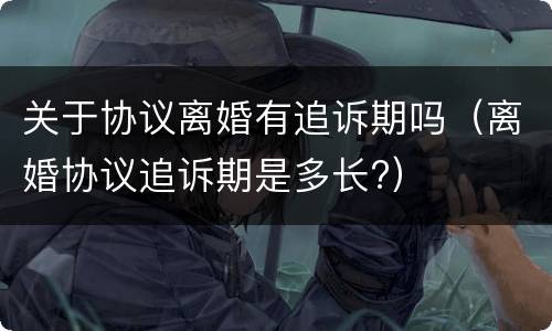 关于协议离婚有追诉期吗（离婚协议追诉期是多长?）