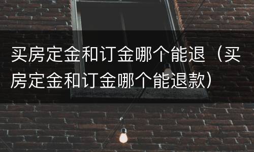 买房定金和订金哪个能退（买房定金和订金哪个能退款）