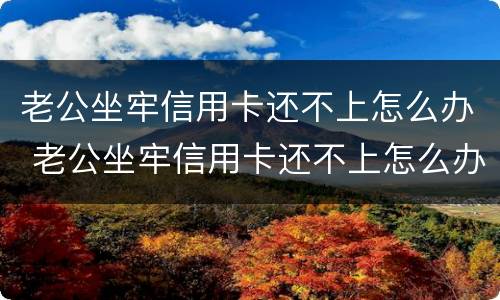 老公坐牢信用卡还不上怎么办 老公坐牢信用卡还不上怎么办呢