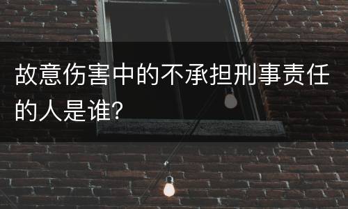 故意伤害中的不承担刑事责任的人是谁？