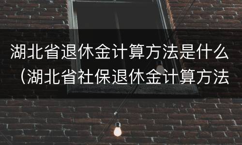 湖北省退休金计算方法是什么（湖北省社保退休金计算方法）