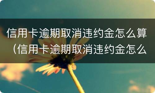 信用卡逾期取消违约金怎么算（信用卡逾期取消违约金怎么算利息）