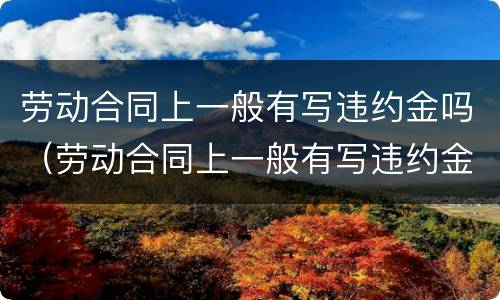 劳动合同上一般有写违约金吗（劳动合同上一般有写违约金吗怎么写）