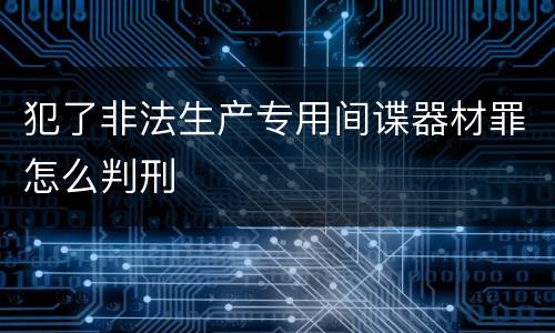 犯了非法生产专用间谍器材罪怎么判刑