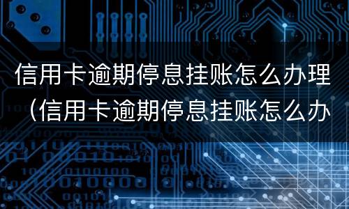 信用卡逾期停息挂账怎么办理（信用卡逾期停息挂账怎么办理只有36期）