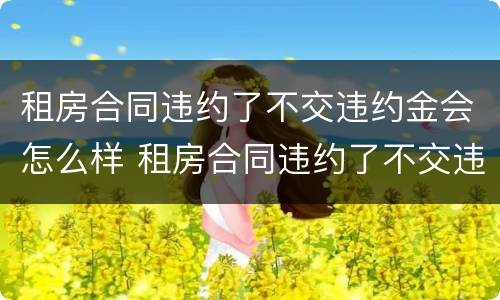 租房合同违约了不交违约金会怎么样 租房合同违约了不交违约金会怎么样处理