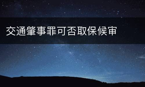 交通肇事罪可否取保候审
