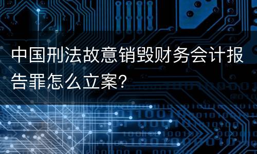 中国刑法故意销毁财务会计报告罪怎么立案？