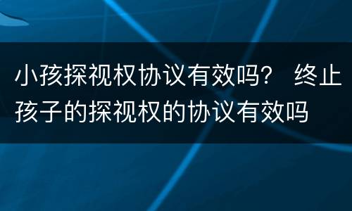 小孩探视权协议有效吗？ 终止孩子的探视权的协议有效吗