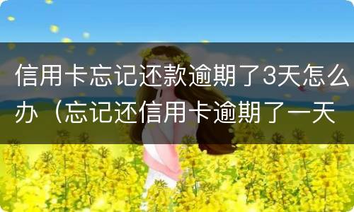 信用卡忘记还款逾期了3天怎么办（忘记还信用卡逾期了一天怎么办）