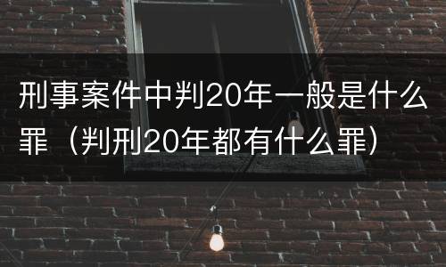 刑事案件中判20年一般是什么罪（判刑20年都有什么罪）